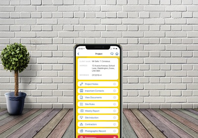 screengrab of a health and safety mobile app created by OWA
